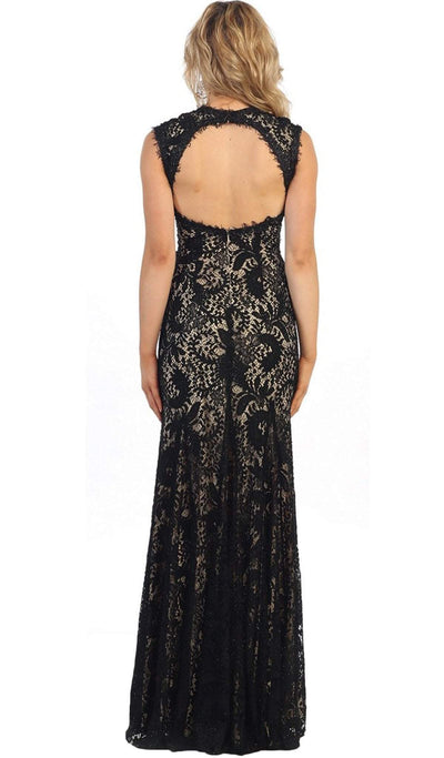 May Queen - Lace Illusion Sheath Evening Dress Special Occasion Dress
