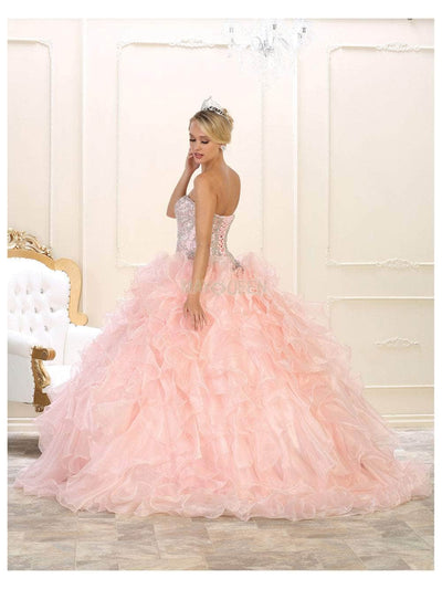 May Queen LK102 - Strapless Frilled Tulle Ballgown Special Occasion Dress