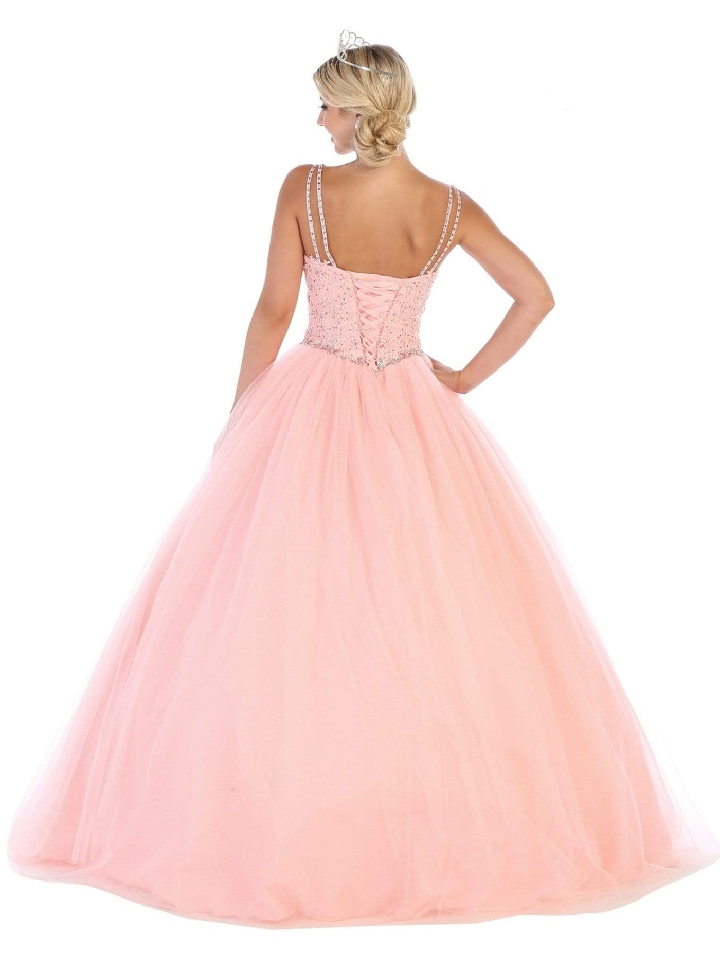May Queen - LK106 Embroidered V-neck Ballgown Special Occasion Dress