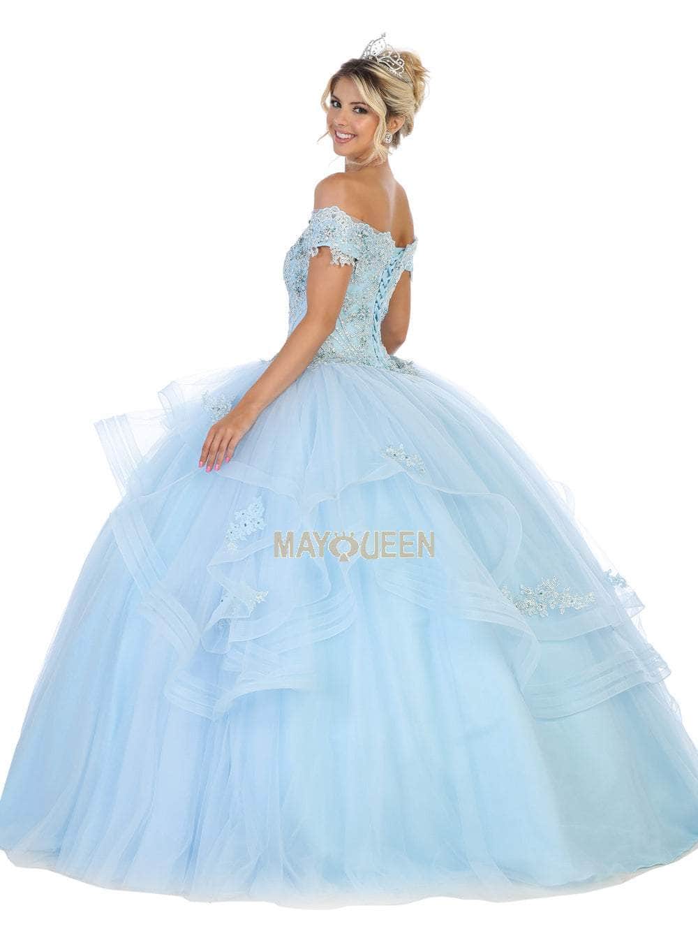 May Queen LK110 - Fitted Embellished Bodice Ballgown Special Occasion Dress