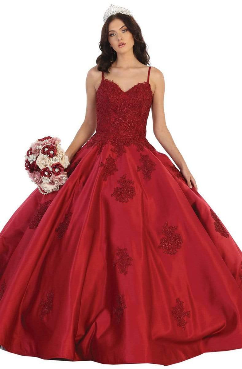 May Queen - LK139 Embroidered Sweetheart Ballgown Quinceanera Dresses 4 / Burgundy