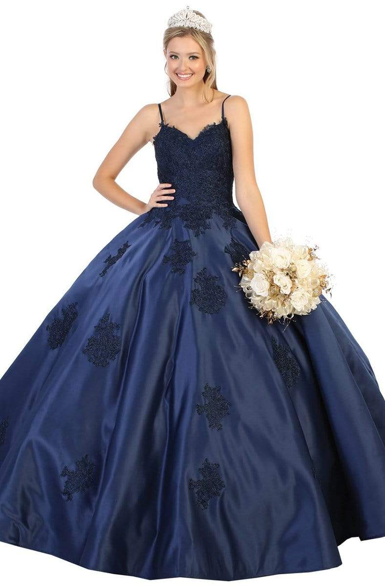 May Queen - LK139 Embroidered Sweetheart Ballgown Quinceanera Dresses 4 / Navy