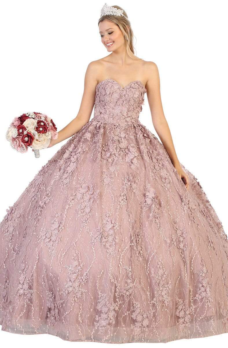 May Queen - LK140 Floral Applique Sweetheart Ballgown Quinceanera Dresses