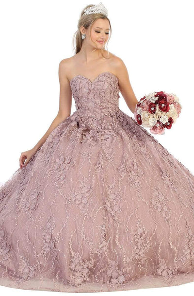 May Queen - LK140 Floral Applique Sweetheart Ballgown Quinceanera Dresses