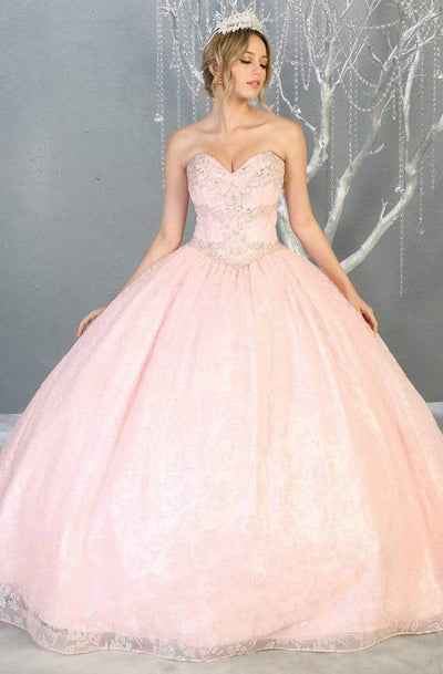 May Queen - LK144 Embellished Sweetheart Ballgown Quinceanera Dresses 4 / Pink