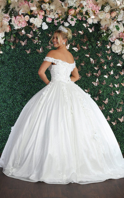 May Queen LK154 - Floral Applique Ballgown Special Occasion Dress