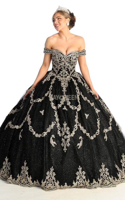 May Queen LK170 - Embellished Off Shoulder A-Line Gown Special Occasion Dress