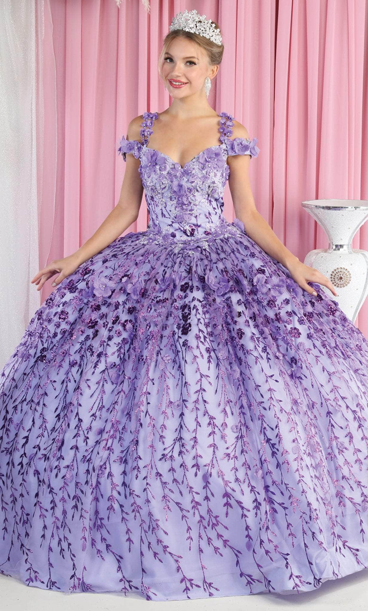 May Queen LK172 - Cold Shoulder Quinceanera Ballgown Quinceanera Dresses 4 / Lilac