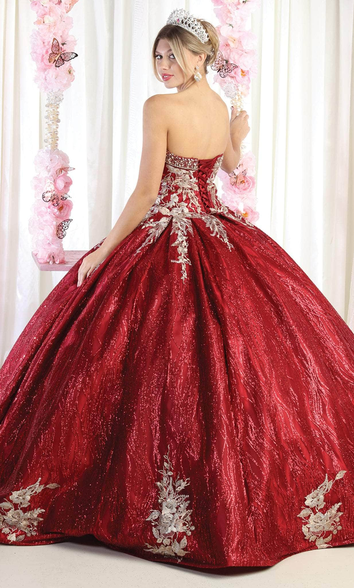 May Queen LK179 - Embroidered Quinceanera Ballgown Ball Gowns