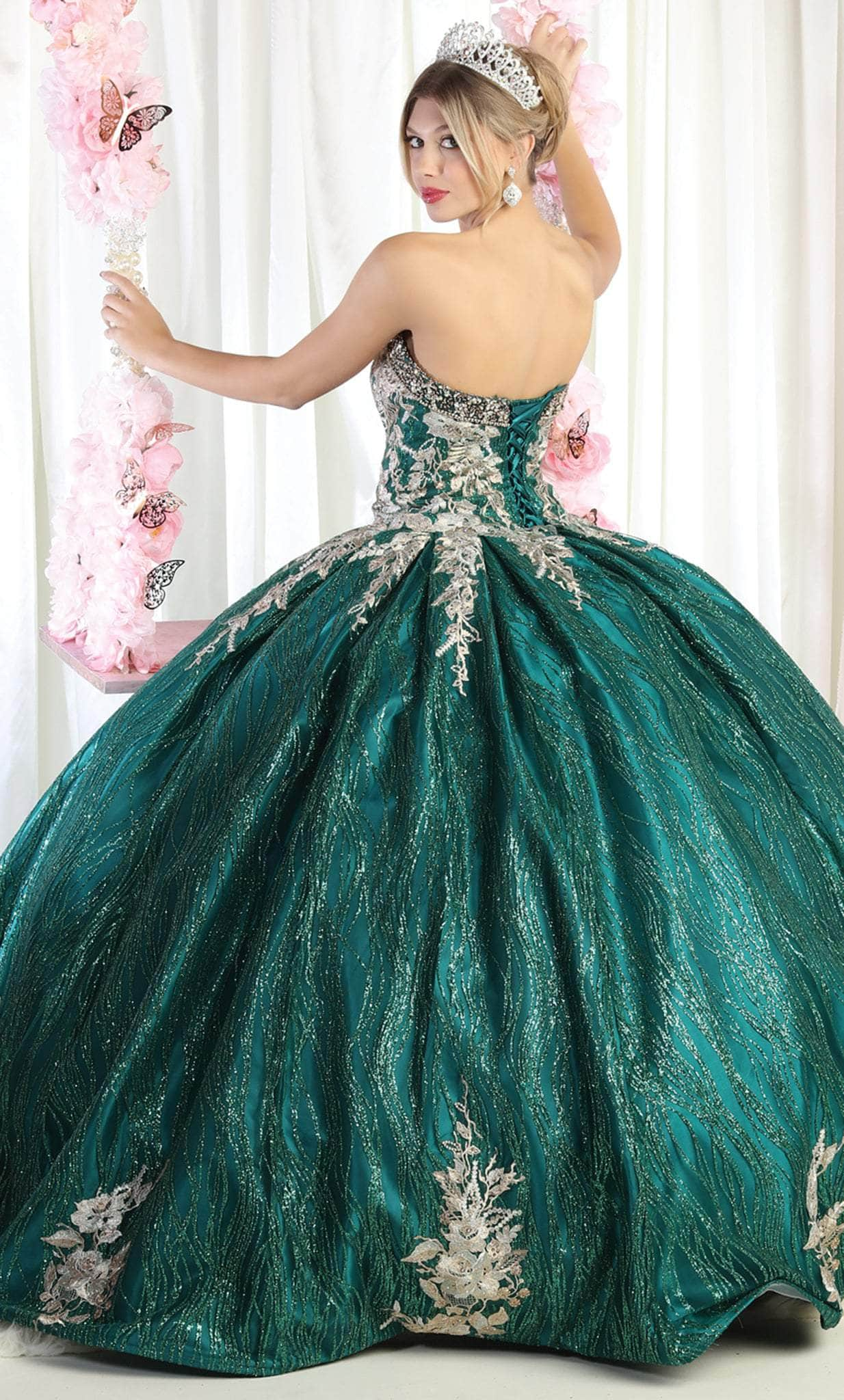 May Queen LK179 - Embroidered Quinceanera Ballgown Ball Gowns