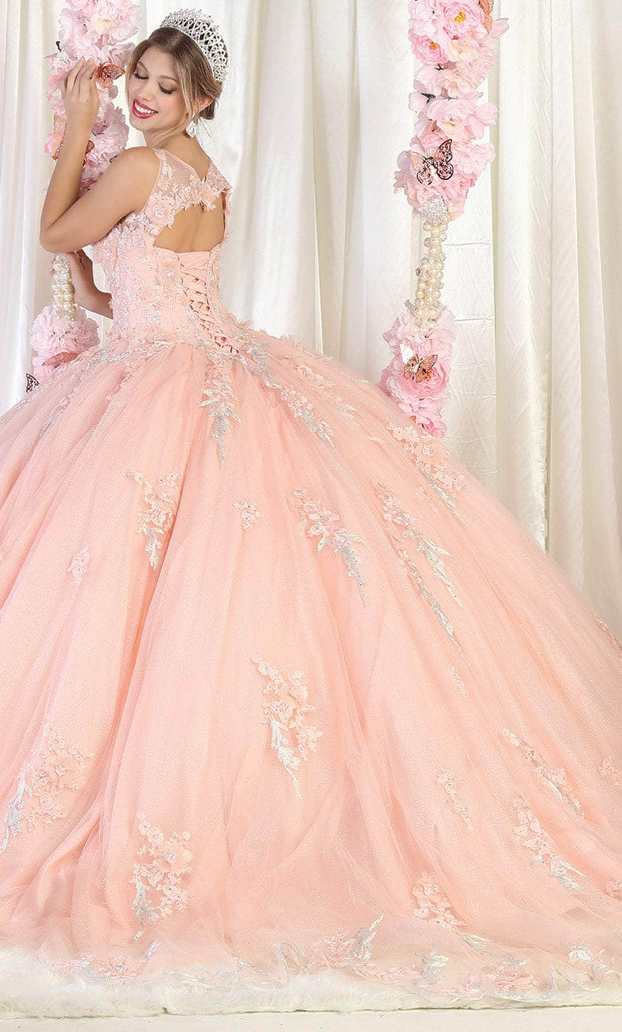 May Queen LK181 - Embroidered Tulle Quinceanera Ballgown Quinceanera Dresses