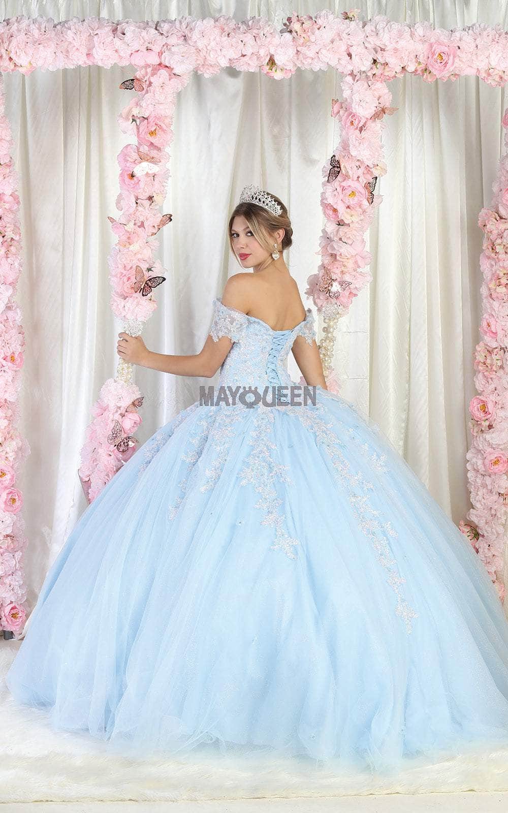 May Queen LK187 - Off Shoulder Embroidery Quinceanera Gown Special Occasion Dress