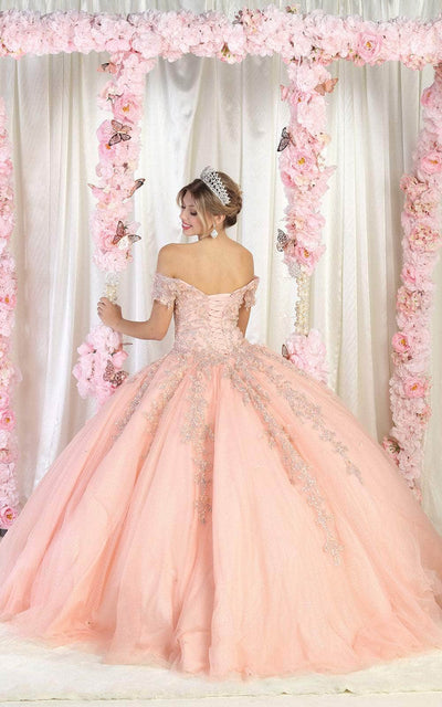 May Queen LK187 - Off Shoulder Embroidery Quinceanera Gown Special Occasion Dress