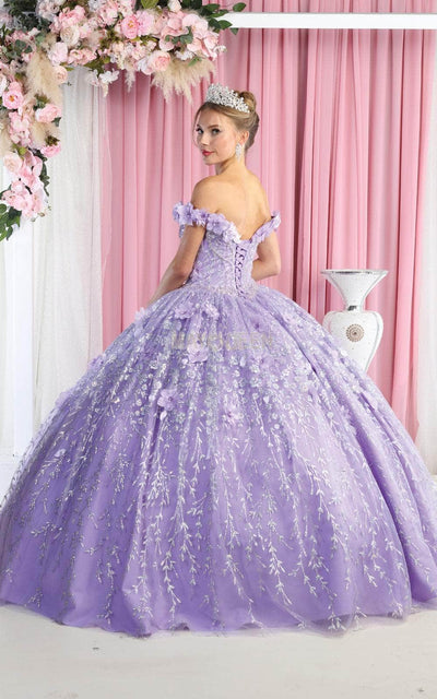 May Queen LK192 - Off Shoulder Floral Quinceanera Gown Special Occasion Dress