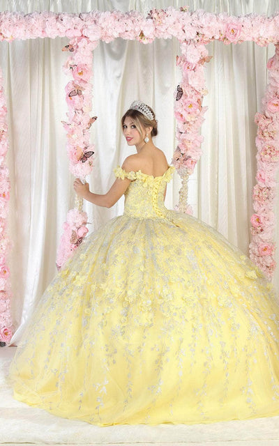 May Queen LK198 - Off Shoulder Glittered Ballgown Special Occasion Dress