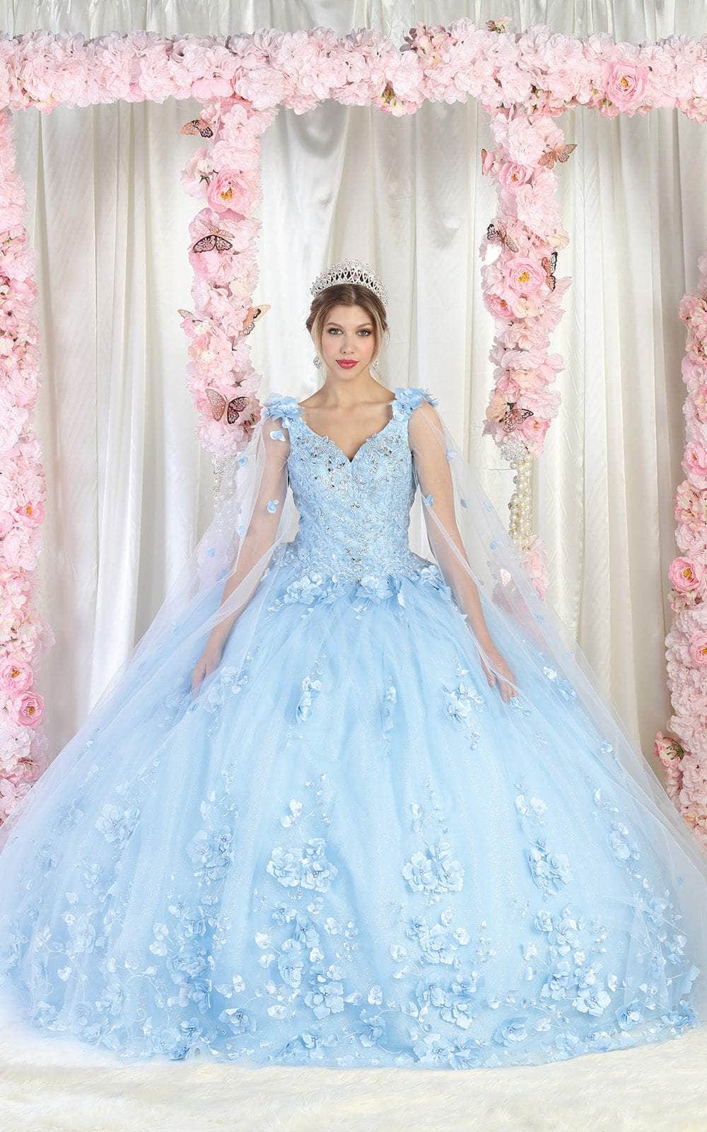 May Queen LK199 - Floral-Detailed Quinceanera Gown Special Occasion Dress