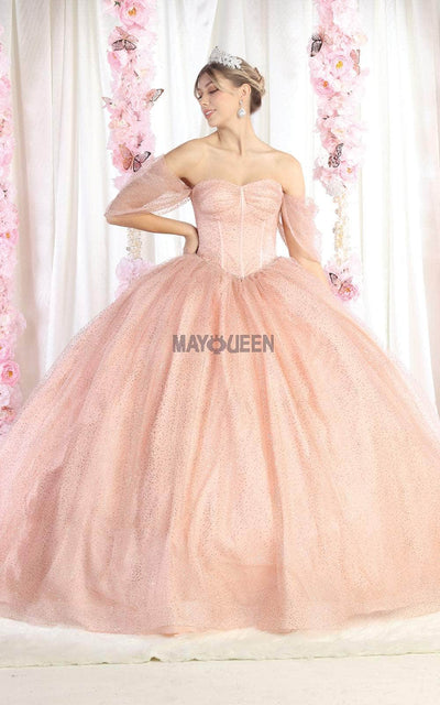 May Queen LK209 - Strapless Polka Dot Ballgown Special Occasion Dress