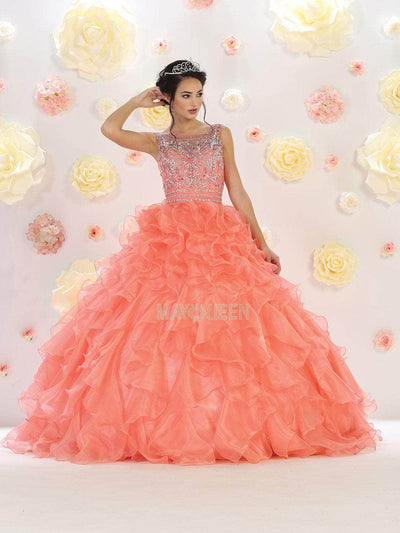 May Queen LK56 - Ruffled Tulle Skirt Ballgown Special Occasion Dress
