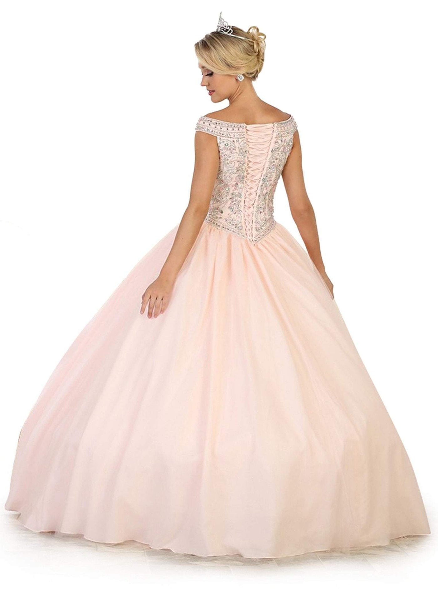 May Queen - LK91 Embellished Off-Shoulder Quinceañera Ballgown Special Occasion Dress