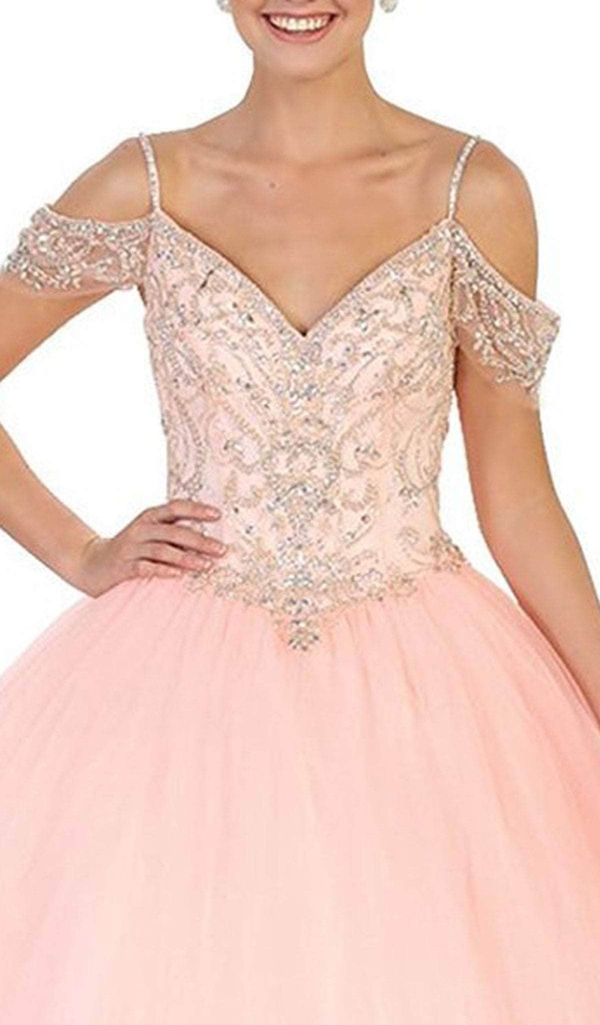 May Queen LK96 - Cold Shoulder Embellished Quinceanera Ballgown Quinceanera Dresses 12 