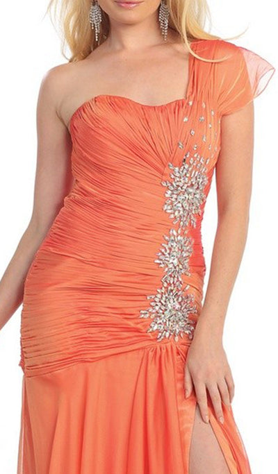 May Queen - MQ-1013 Ruched Sweetheart A-line Evening Dress Special Occasion Dress