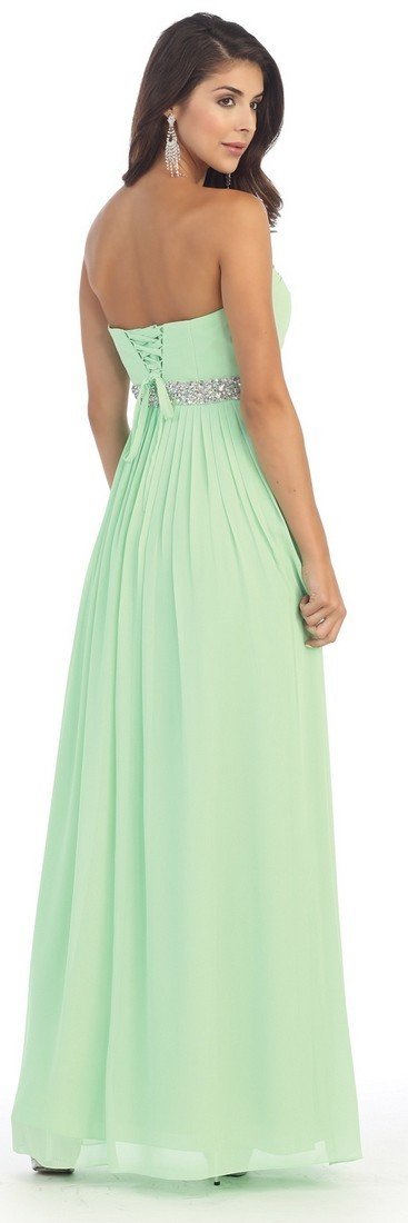May Queen - MQ-1169 Strapless Bejeweled A-Line Gown Special Occasion Dress