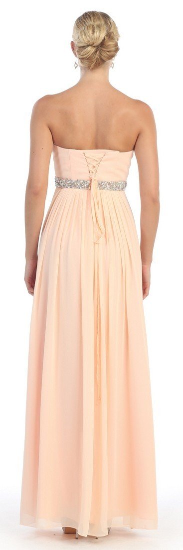 May Queen - MQ-1169 Strapless Bejeweled A-Line Gown Special Occasion Dress