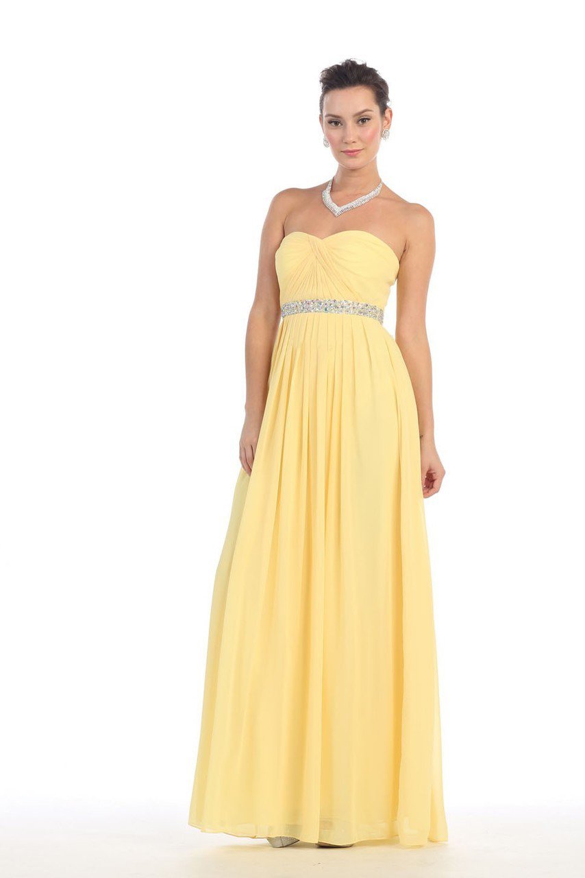 May Queen - MQ-1169 Strapless Bejeweled A-Line Gown Special Occasion Dress