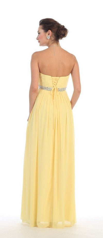 May Queen - MQ-1169 Strapless Bejeweled A-Line Gown Special Occasion Dress