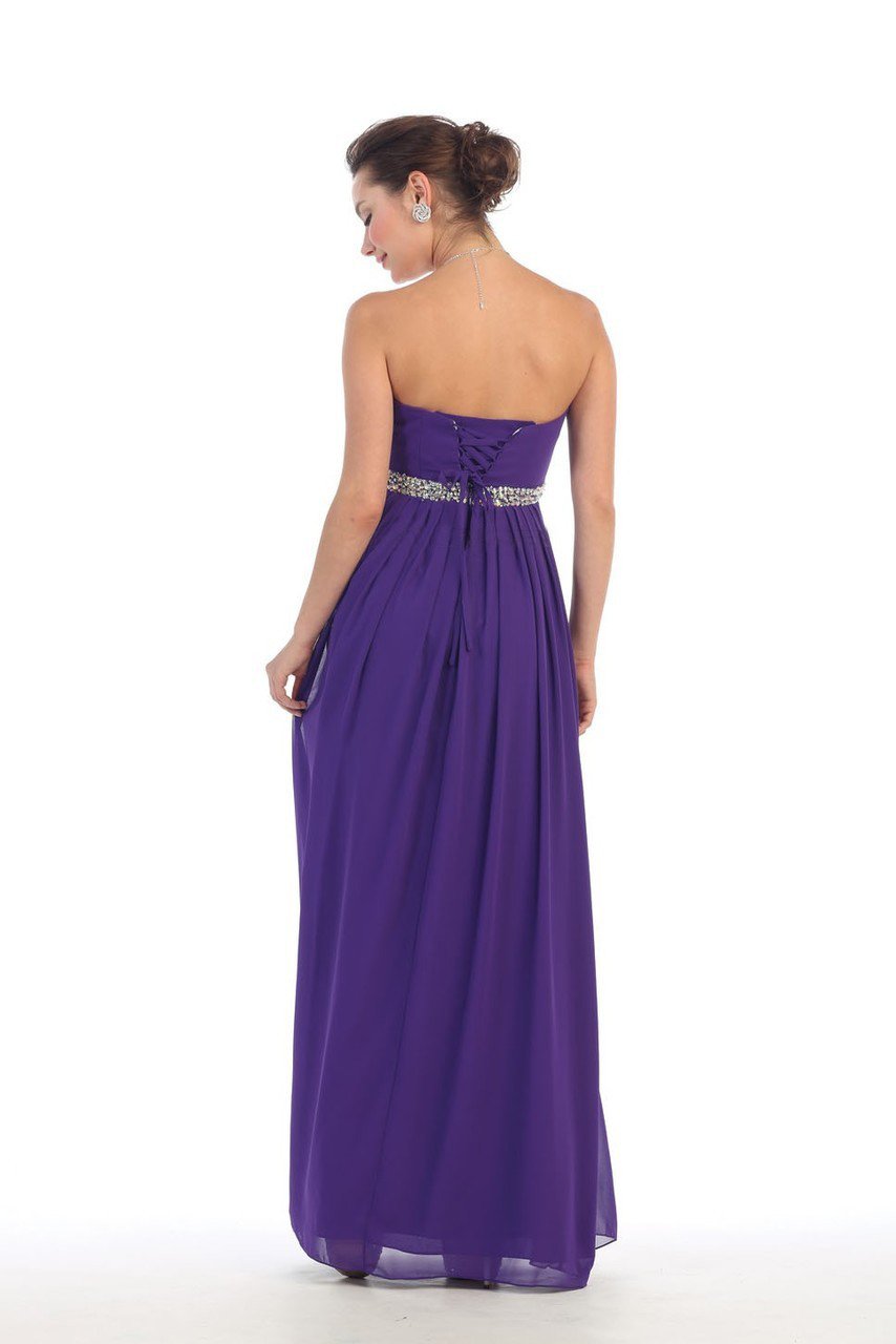 May Queen - MQ-1169 Strapless Bejeweled A-Line Gown Special Occasion Dress