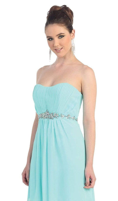 May Queen - MQ1036B Strapless Pleated Bodice  A-Line Long Formal Dress Special Occasion Dress