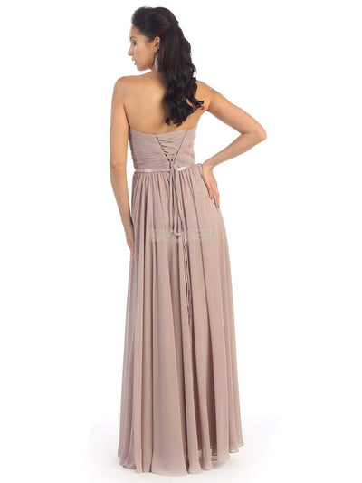 May Queen - MQ1145 Strapless Sweetheart Ruched Bodice A-Line Gown Bridesmaid Dresses