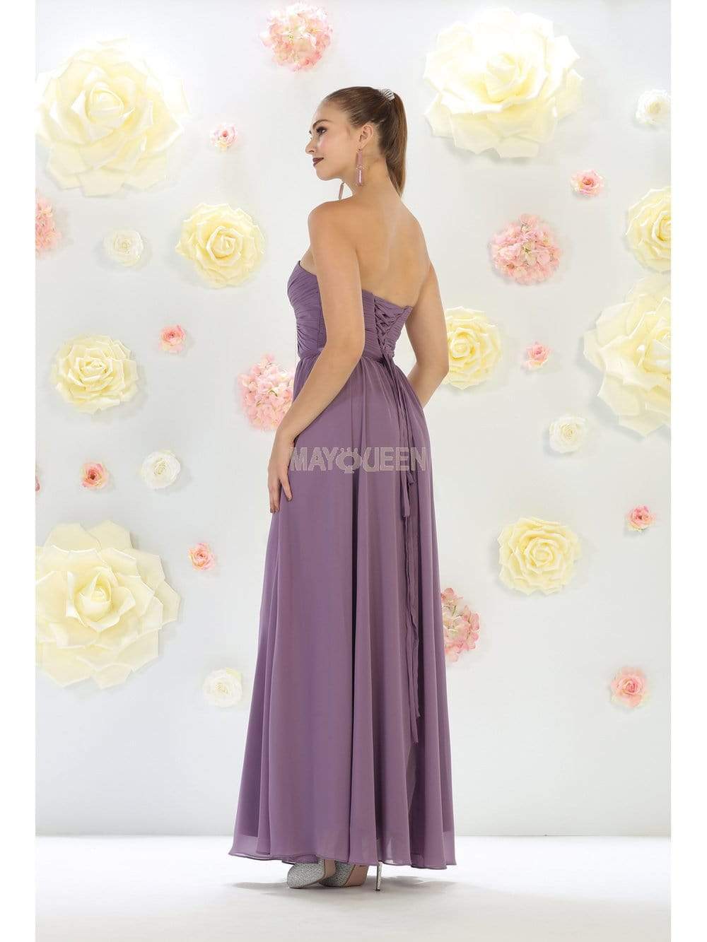 May Queen - MQ1145 Strapless Sweetheart Ruched Bodice A-Line Gown Bridesmaid Dresses