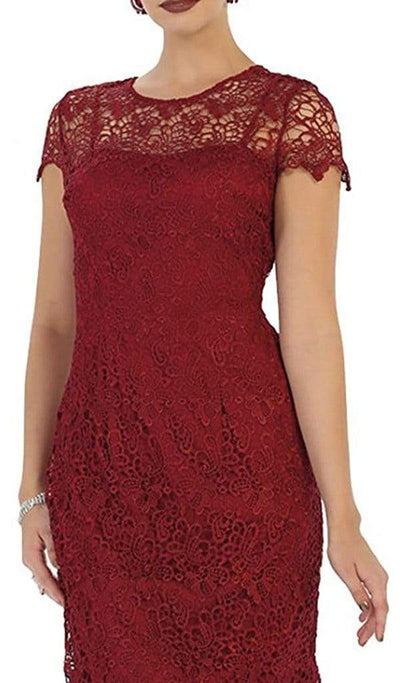 May Queen - MQ1253 Stylish Cap Sleeve Lace Formal Dress CCSALE