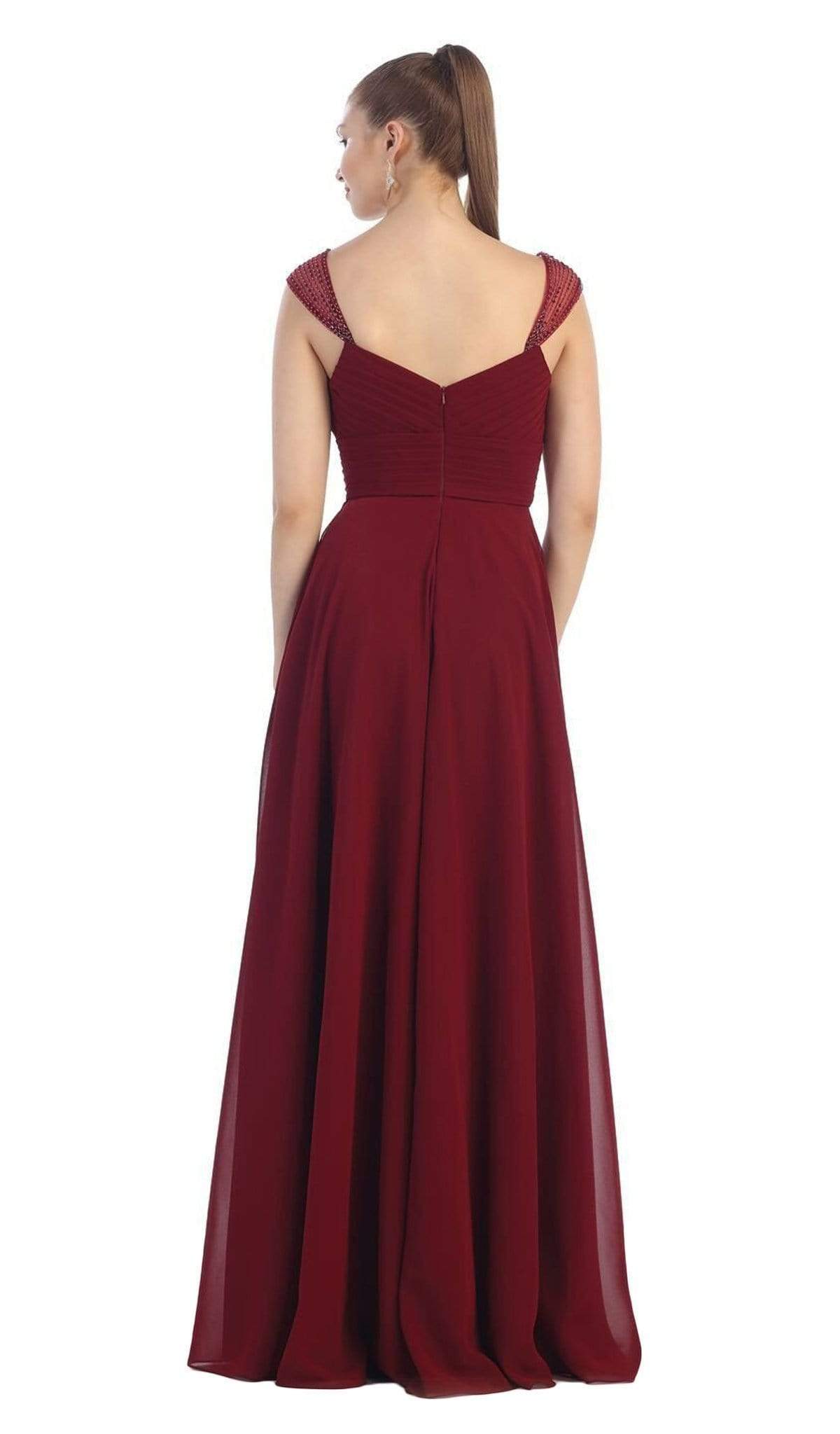 May Queen - MQ1275B Pleated Sweetheart A-line Evening Dress Bridesmaid Dresses