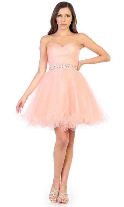 May Queen MQ1283 - Strapless Sweetheart Cocktail Dress Cocktail Dresses 2 / Blush