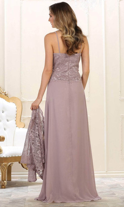 May Queen MQ1554 - Laced Quarter Sleeves Dress Mother of the Bride Dresess
