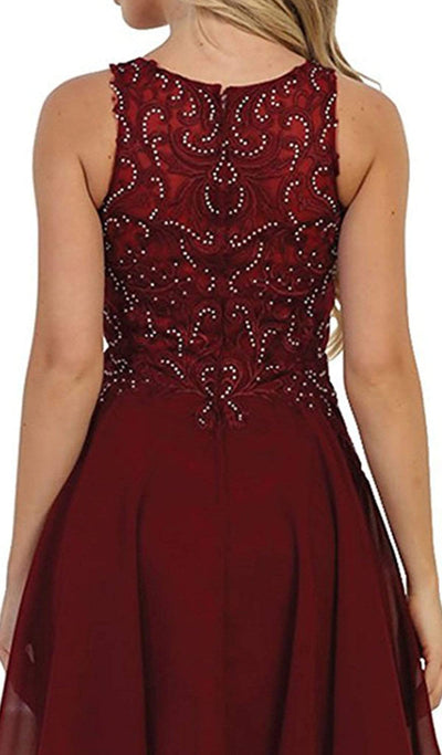 May Queen - MQ1556 Beaded A-Line Cocktail Dress Cocktail Dresses