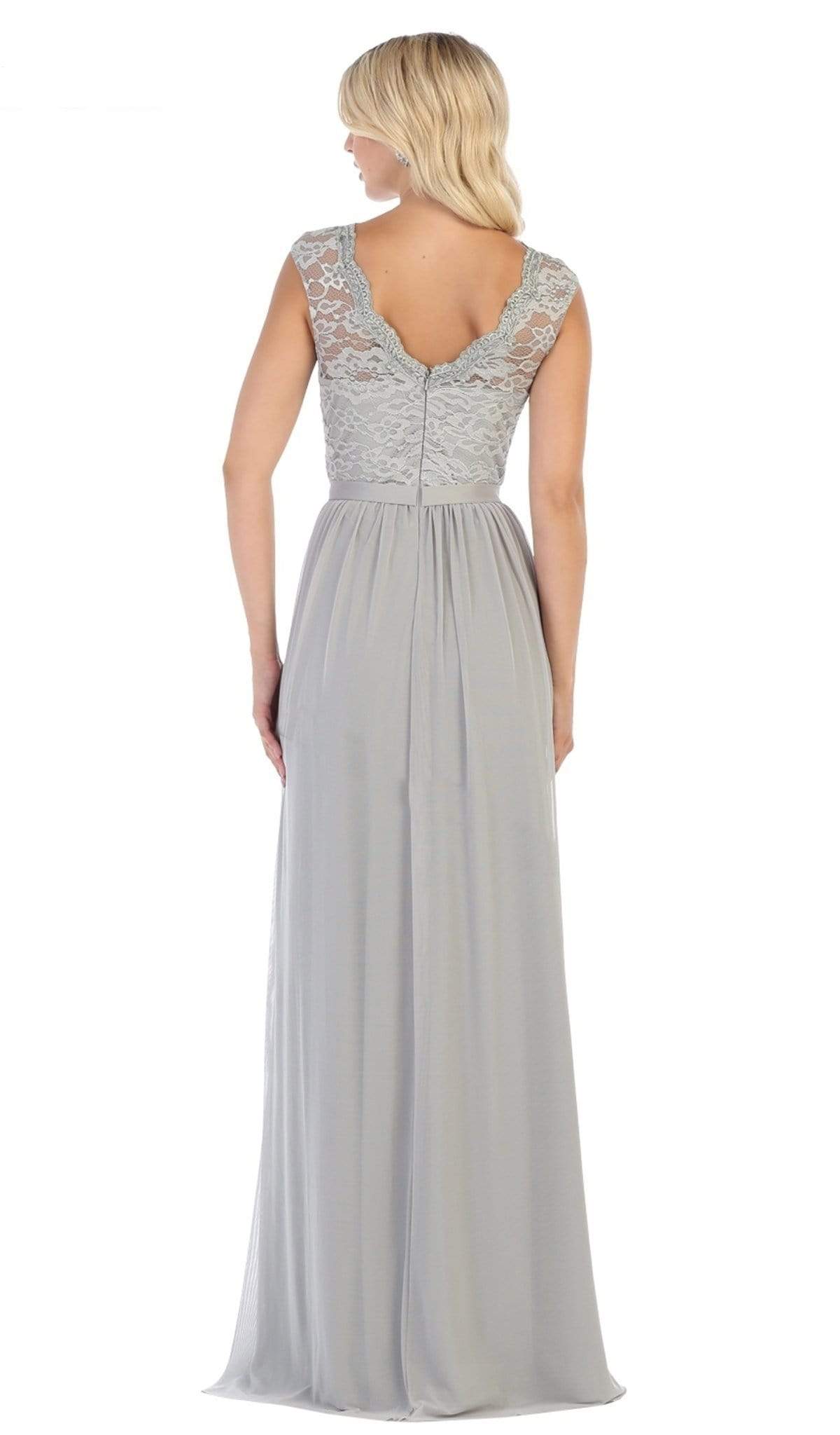 May Queen - MQ1590 Lace Cap Sleeve Bateau A-line Dress Bridesmaid Dresses