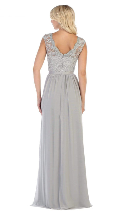 May Queen - MQ1590 Lace Cap Sleeve Bateau A-line Dress Bridesmaid Dresses