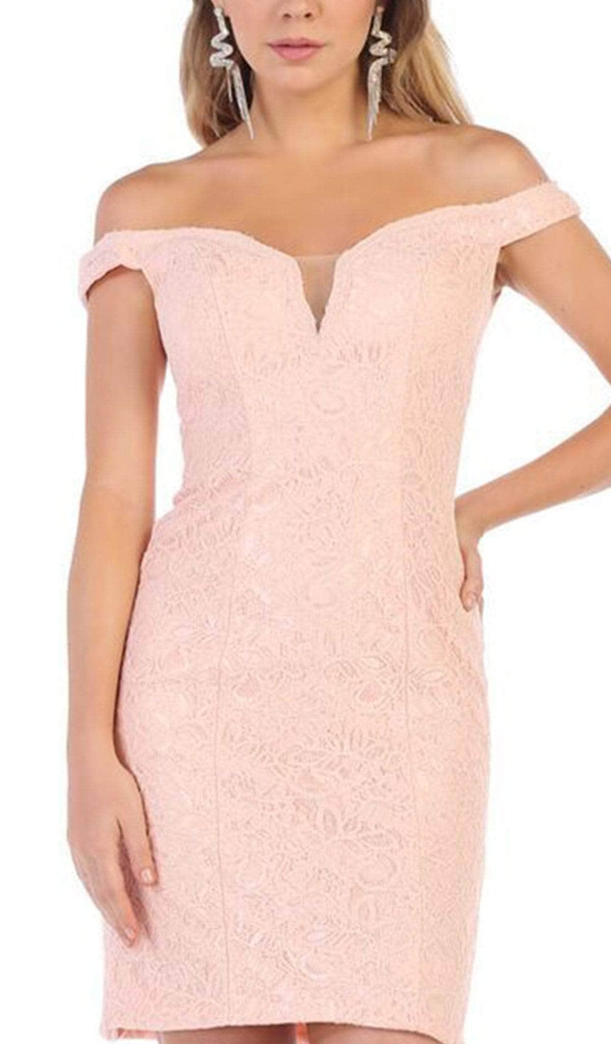 May Queen MQ1597 - Sweetheart Lace Cocktail Dress Cocktail Dresses 2 /Mauve