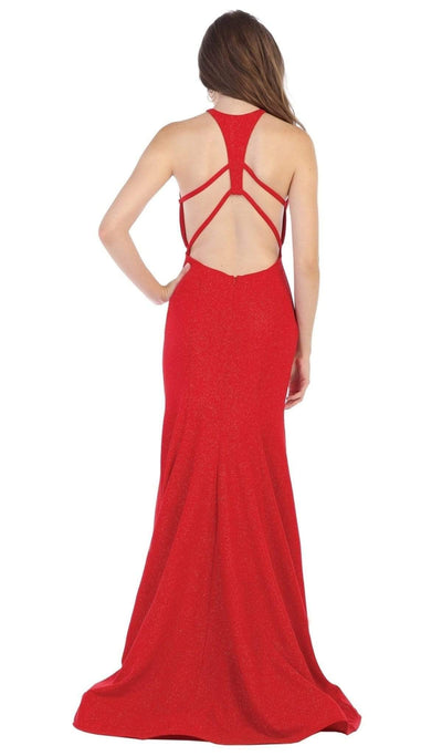 May Queen - MQ1603 Cutout Bodice Halter Mermaid Gown Special Occasion Dress