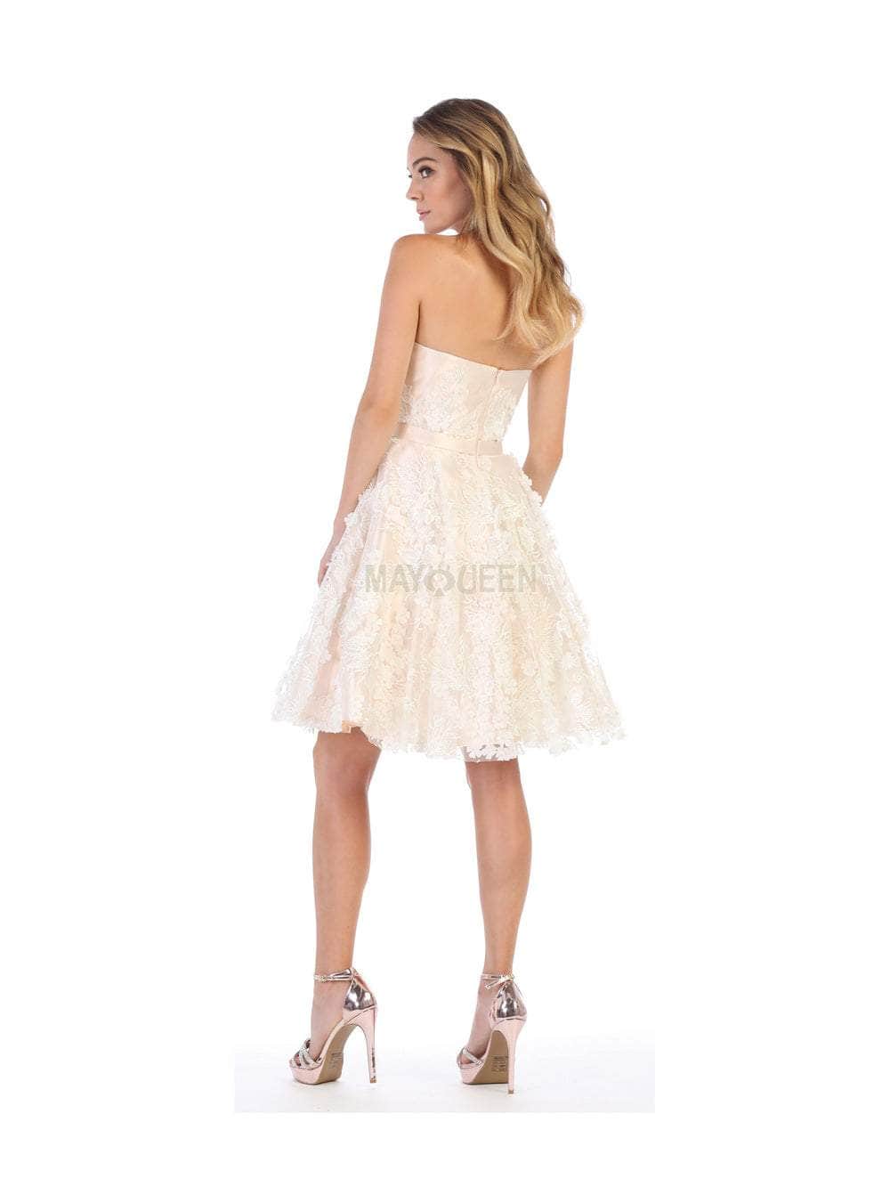 May Queen MQ1613 - Strapless Embroidered Cocktail Dress Special Occasion Dress