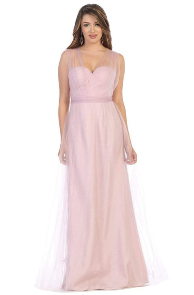 May Queen - MQ1728 Illusion Sweetheart A-Line Dress Prom Dresses 4 / Mauve