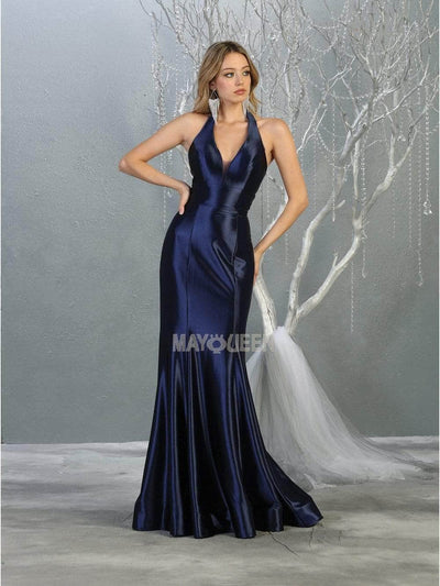 May Queen MQ1740 - Metallic Trumpet Evening Dress Prom Dresses 4 /Metalic/Gold
