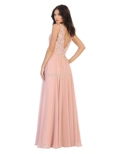 May Queen MQ1754B - Laced A-Line Evening Dress Special Occasion Dress