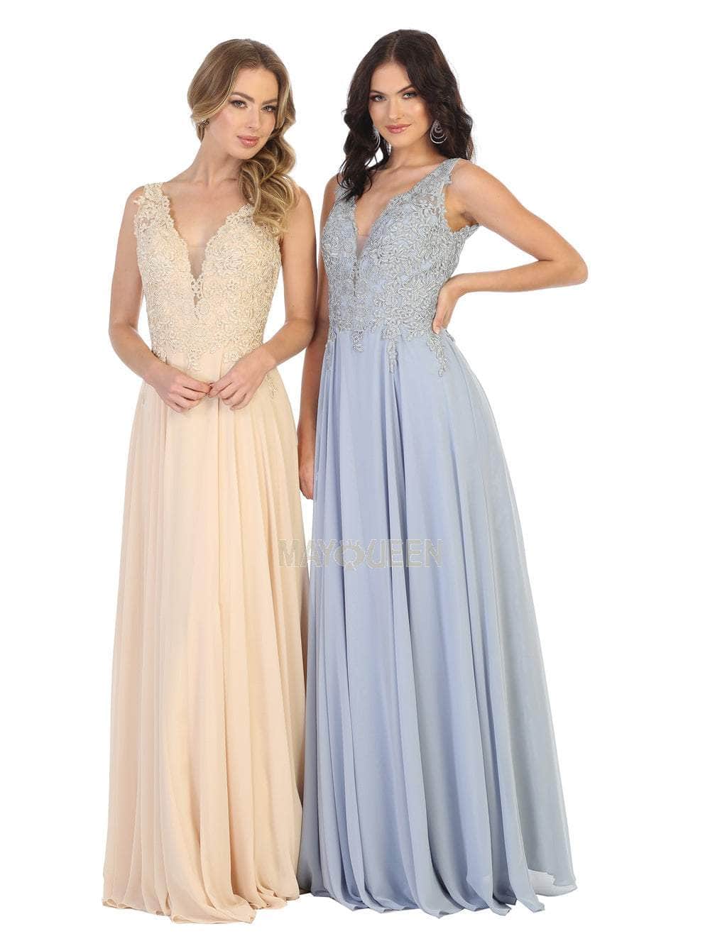 May Queen MQ1754B - Laced A-Line Evening Dress Special Occasion Dress