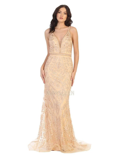 May Queen MQ1758 - Soutache Detailed Evening Gown Evening Dresses 14 /Ivory