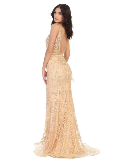 May Queen MQ1758 - Soutache Detailed Evening Gown Evening Dresses 14 /Ivory