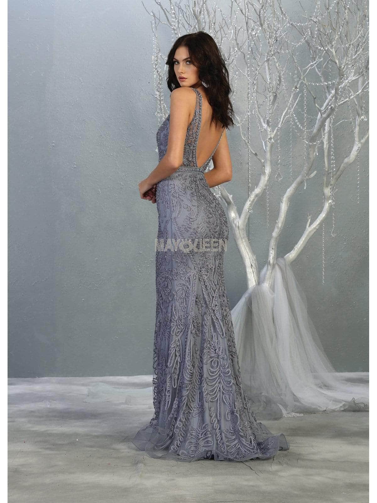 May Queen MQ1758 - Soutache Detailed Evening Gown Evening Dresses 14 /Ivory